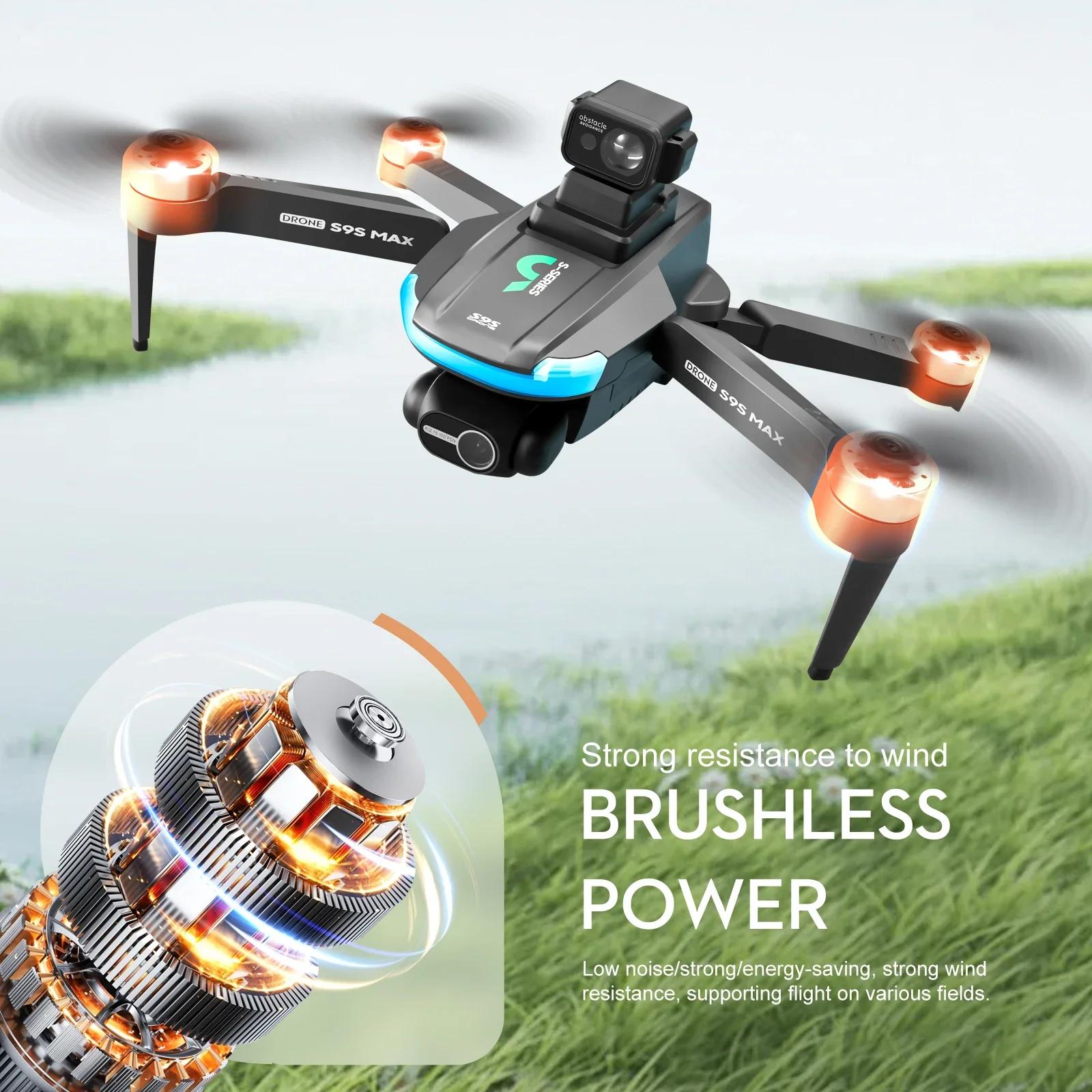 Novo s9s max mini drone 4k 2 e - Rc Helicopter Case avaliação e preço