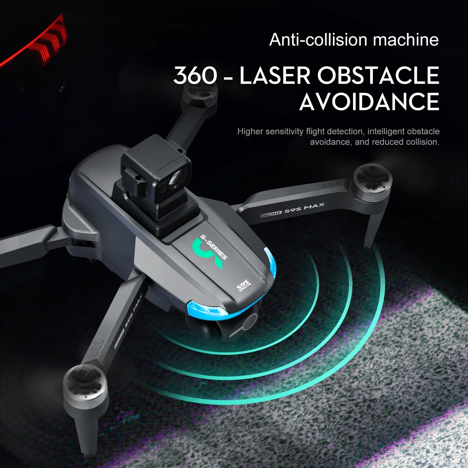 Novo s9s max mini drone 4k 2 e - Rc Helicopter Case avaliação e preço