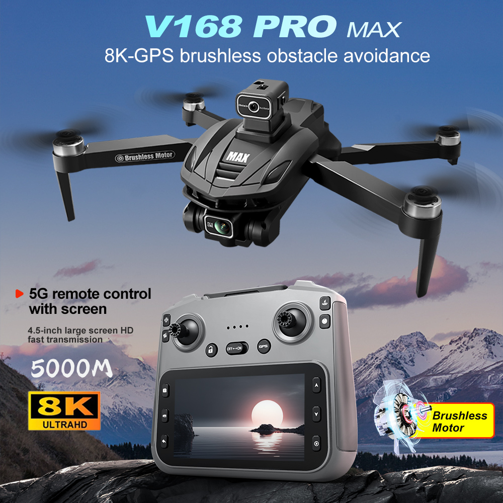 V168 PRO Max GPS Drone 8K Prof - Rc Helicopter Charger avaliação e preço